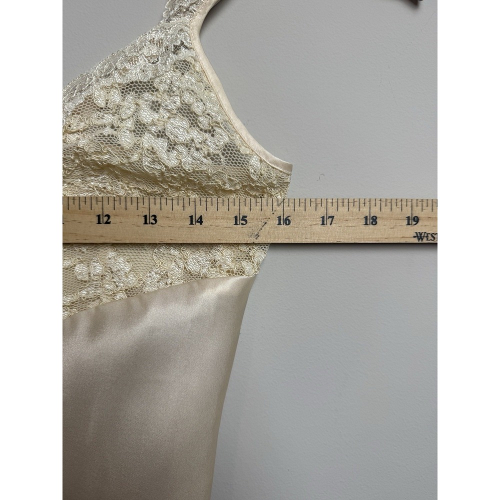 Vintage Victoria's Secret Gold Label Maxi Slip Dress Satin Nightgown Lace Bridal - Picture 11 of 11